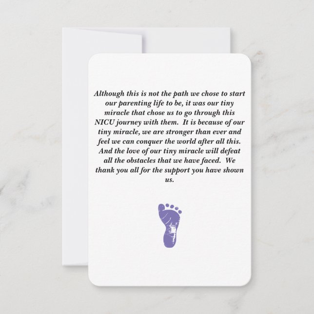 NICU Thank You Card (Front)