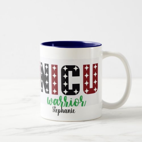 NICU warrior personalized  Valentines day nurse Two_Tone Coffee Mug