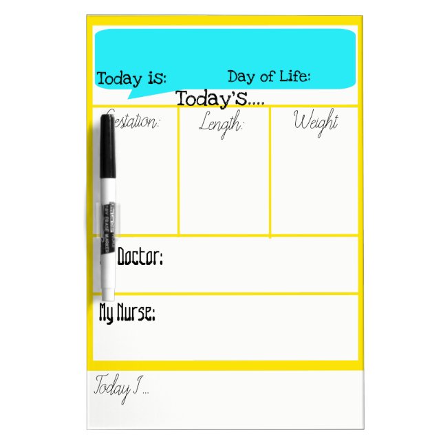 NICU Whiteboard (Front)