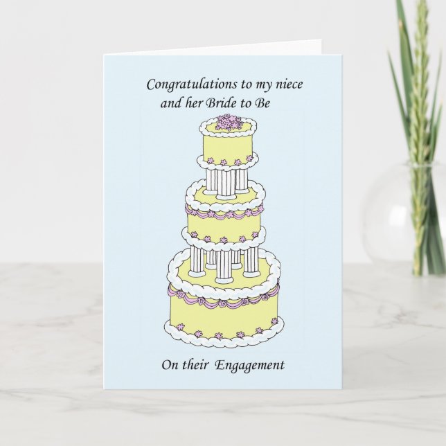 Niece and Bride to Be Engagement Congratulations Card (Front)