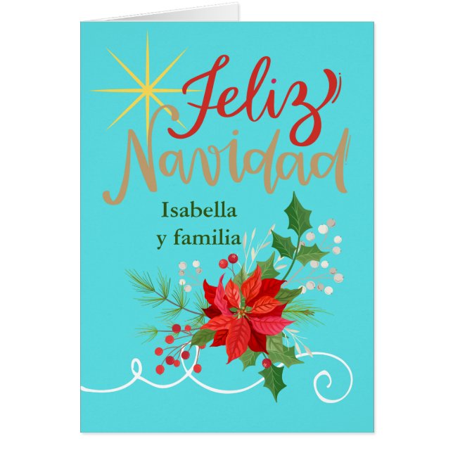 Niece and Family Christmas Spanish Feliz Navidad (Front)