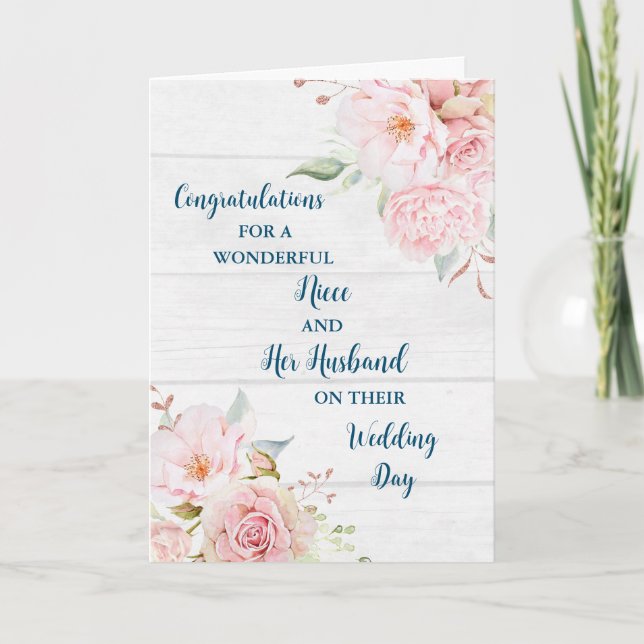 Niece and Her Husband Wedding Day Congratulations Card (Front)