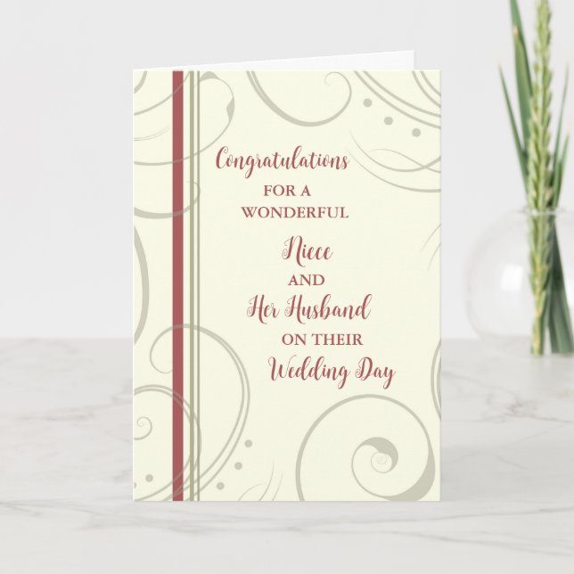 Niece and Her Husband Wedding Day Congratulations Card (Front)
