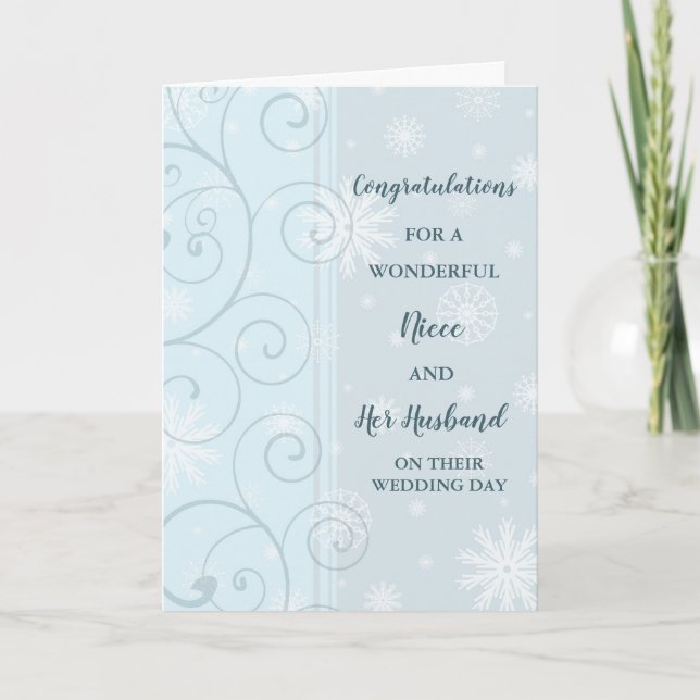 Niece and Her Husband Wedding Day Congratulations Card (Front)