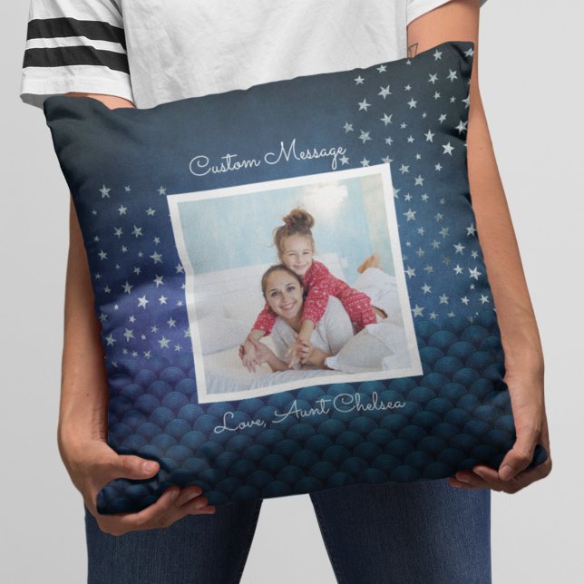 Niece Aunt Photo Glitter Stars Cute Girl Throw Pillow (Niece Aunt Photo Glitter Stars Cute Girl Throw Pillow
)
