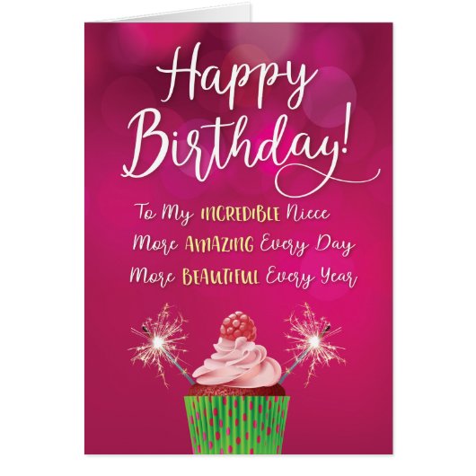 Niece Bday More Incredible & Amazing Every Year Cards (Front)