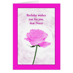 Niece Birthday Beautiful Pink Rose Cards