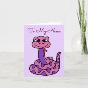 Niece Birthday Card - Funny Snake
