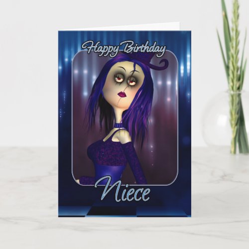 Niece Birthday Card _ Moonies Cute Rag Doll Goth