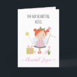 Niece birthday fairy girls whimsical card<br><div class="desc">An adorable birthday card with the cutest little fairies that you can personalise with your Niece's name. The birthday fairy collection is perfect for little girls who adore magical creatures. You can choose between two types of cards. You can choose either silky gloss paper or matte paper. Matte, is a...</div>