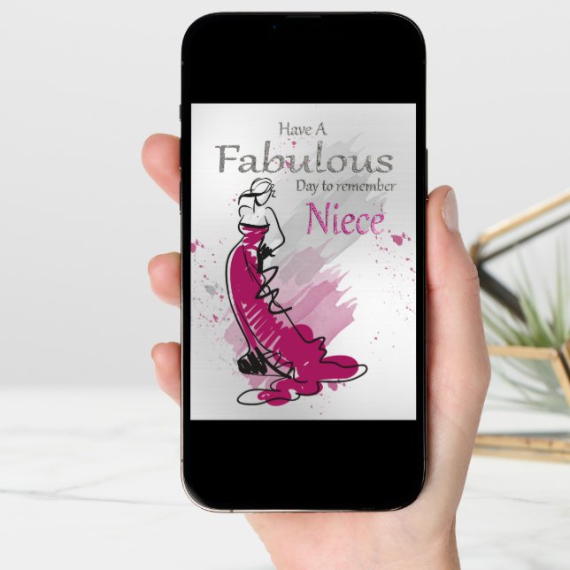 Niece, Birthday Greeting With Female, Card (Front Digital)