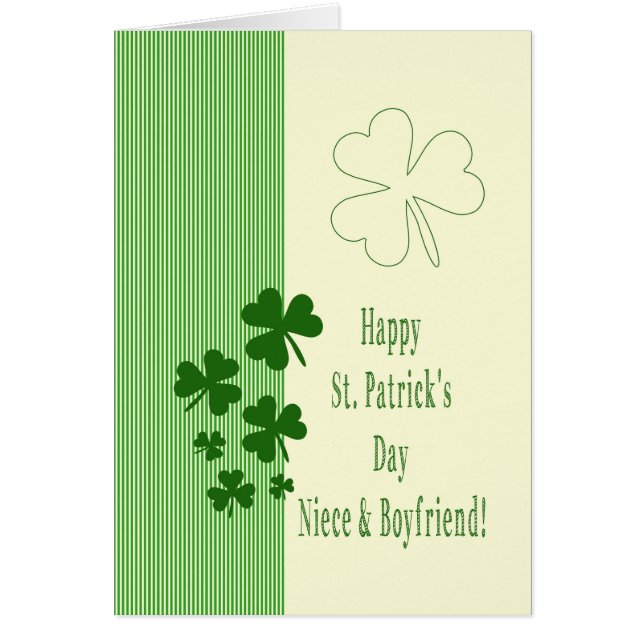 Niece & Boyfriend Happy St. Patrick's Day Cards (Front)