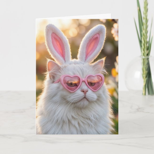 Niece Easter Cat with Bunny Ears Card (Front)