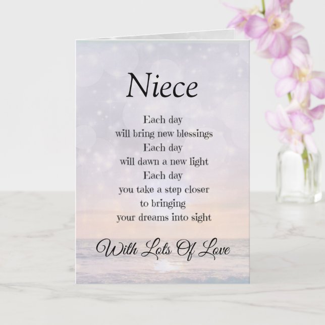 Niece Encouragement Poem design Greeting Card (Orchid)