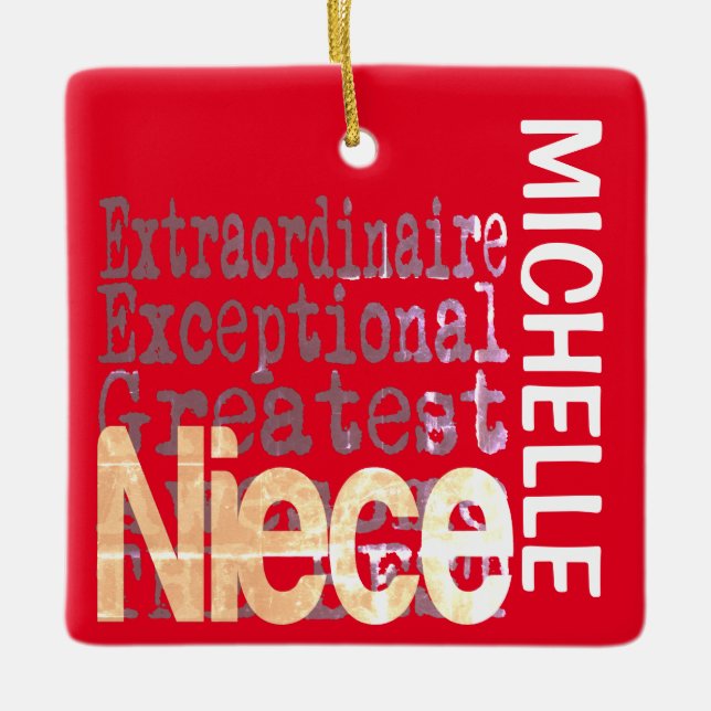 Niece Extraordinaire CUSTOM Ceramic Ornament (Front)