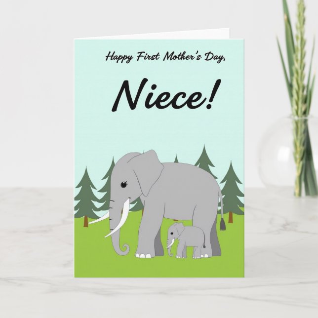 Niece First Mothers Day Scene Card (Front)