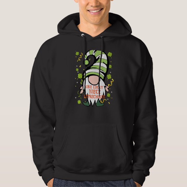 Niece Funny St Patrick S Day Lucky Gnome Family Ma Hoodie (Front)