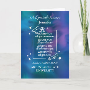 Niece Graduation Personalize Name and School Card