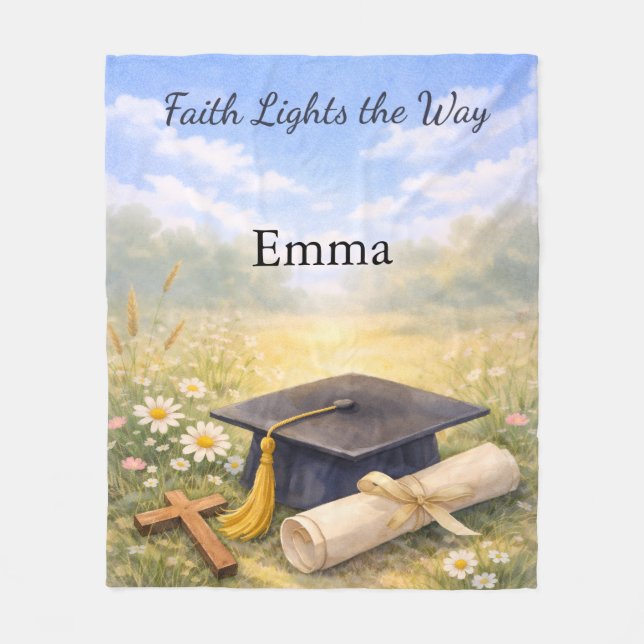 Niece Graduation Personalized Christian Gift Fleece Blanket (Front)