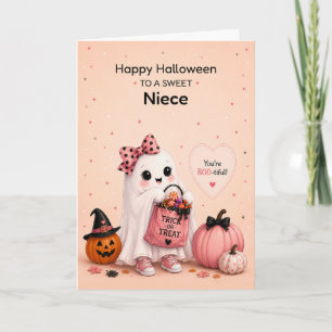 Niece Halloween Cute Ghost Card