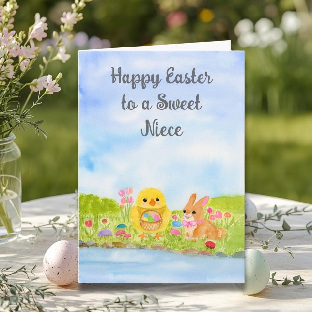 Niece Happy Easter Baby Chick  Card (Creator Uploaded)