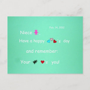 Niece, Happy Valentine's Day Holiday Postcard
