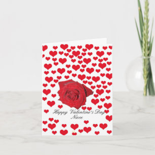 Niece Happy Valentine's Day Roses Holiday Card