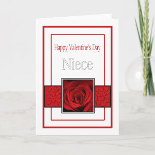 Niece Happy Valentine's Day Roses Holiday Card
