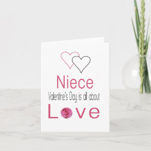 Niece Happy Valentine's Day Roses Holiday Card