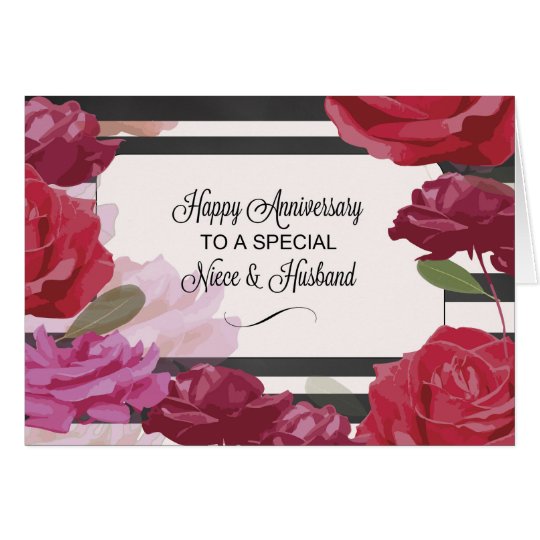  Niece  Husband Wedding  Anniversary  Rose Card  Zazzle com