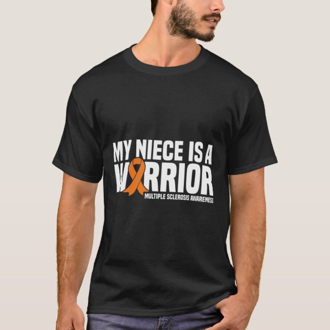 Niece Is A Warrior Ms Multiple Sclerosis Awareness T-Shirt (Front)