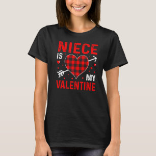 niece Is My Valentine Red Plaid Valentines Day T-Shirt