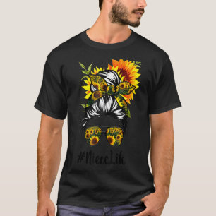 Niece Life Messy Hair Bun Sunflower Women Mother's T-Shirt