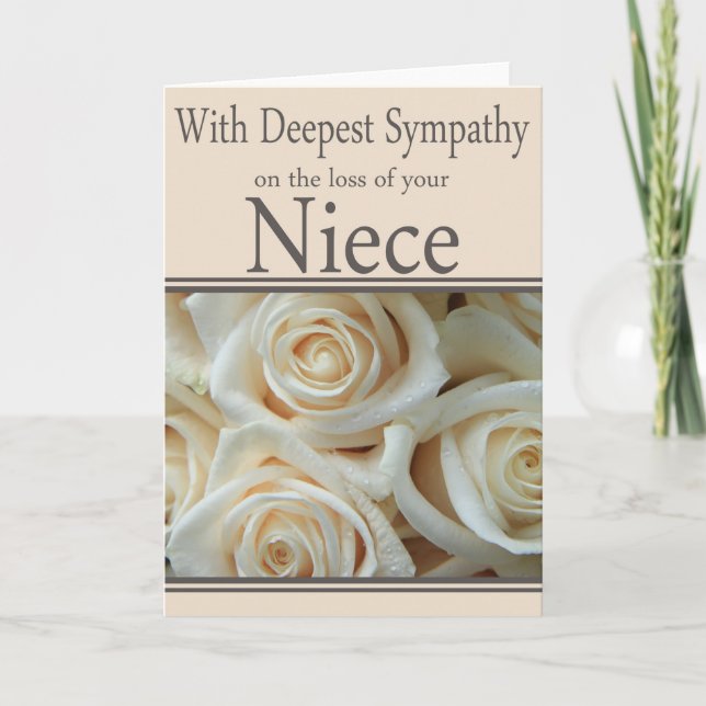 Niece loss Rose sympathy Card (Front)
