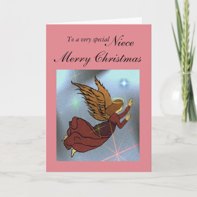 Niece / Merry Christmas - Angel Holiday Card (Front)