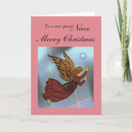Niece / Merry Christmas - Angel Holiday Card