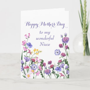 Niece Mother's Day Colorful Garden Flowers  Holiday Card