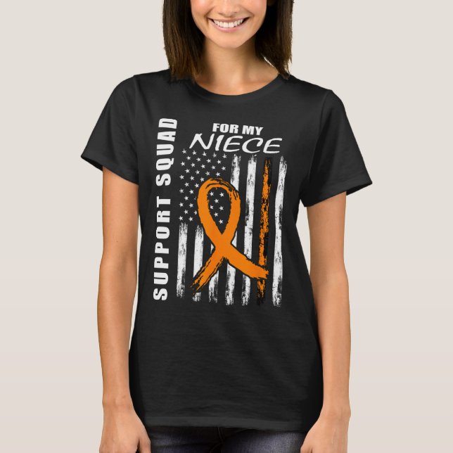 Niece Multiple Sclerosis Awareness Usa Flag Suppor T-Shirt (Front)