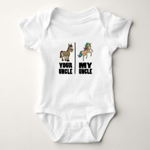 Niece Nephew Uncle Funny Horse Your Uncle My Uncle Baby Bodysuit