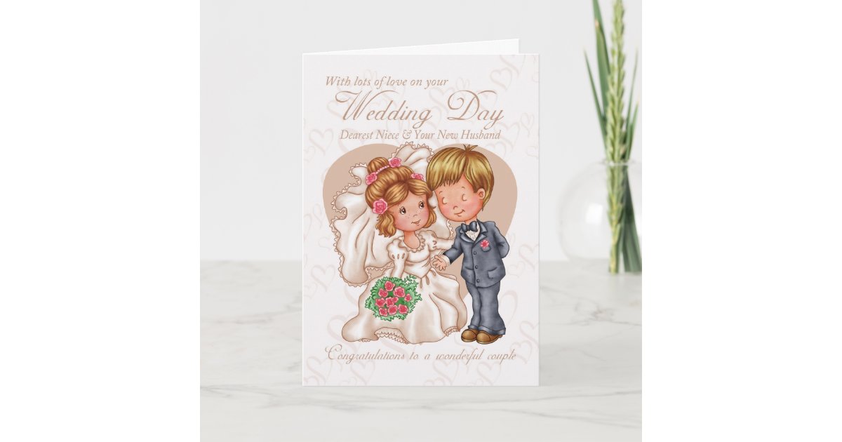  Niece New Husband Wedding Day Card with love Zazzle.com
