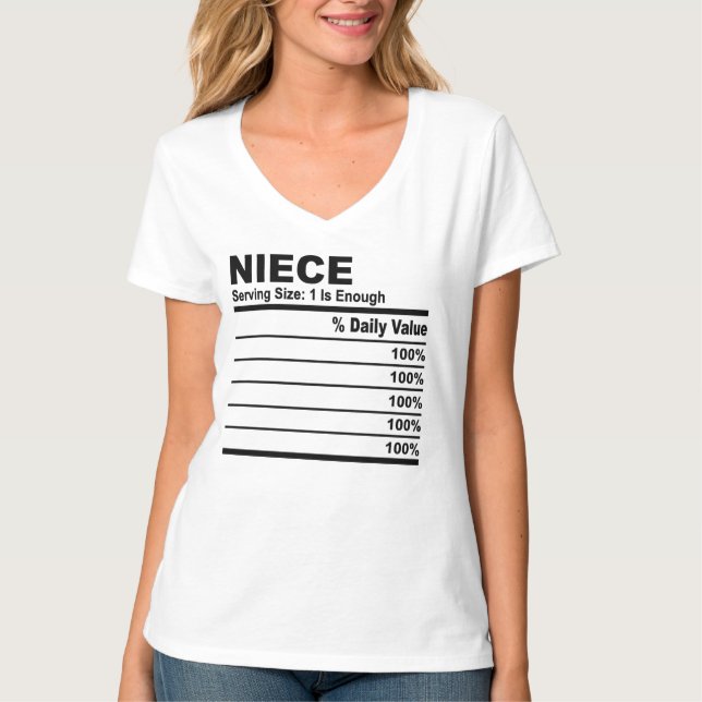 Niece Nutrition Facts Custom Personalized Women T-Shirt (Front)
