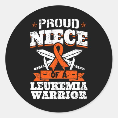 Niece Of A Leukemia Warrior Awareness Blood Cancer Classic Round Sticker