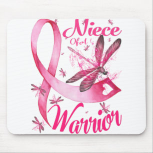 Niece Of A Warrior Dragonfly Breast Cancer Mouse Pad