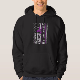 Niece of a Warrior Epilepsy Purple Ribbon Support Hoodie