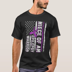 Niece of a Warrior Epilepsy Purple Ribbon Support T-Shirt