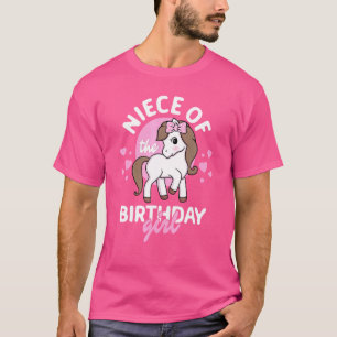 Niece Of Birthday Girl Family Matching Horse T-Shirt