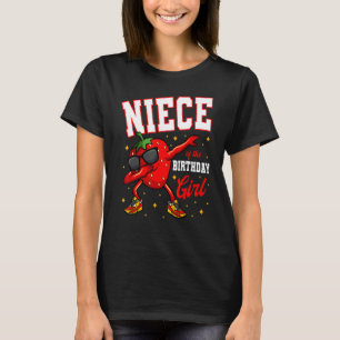 Niece Of The Birthday Girl Dabbing Strawberry Bday T-Shirt