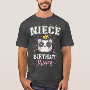 Niece of The Birthday Princess Cute Panda Bear B-D T-Shirt
