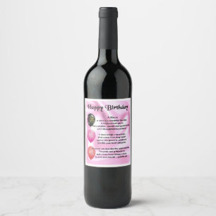 Niece  Poem  Wine Bottle Label  Happy  Birthday