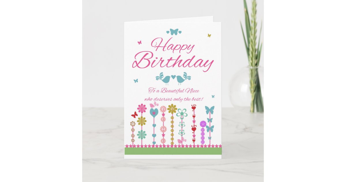 niece pretty birthday card with butterflies zazzlecom